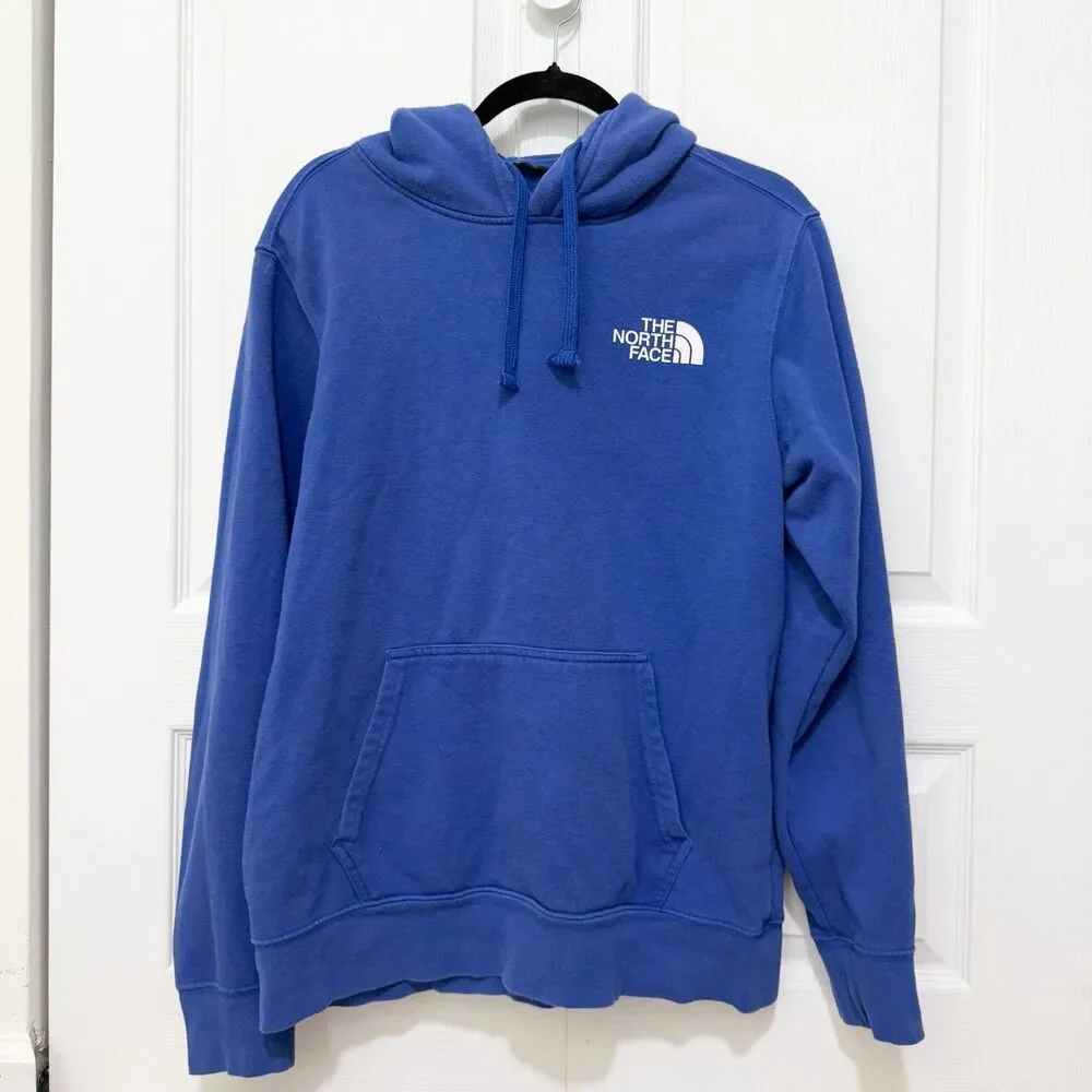 Men The North Face Cotton Box NSE Pullover Hoodie in Lapis Blue Size Medium